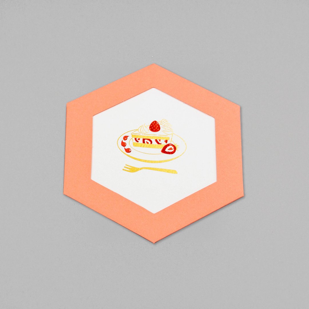 ROKKAKU CARD 奖励甜品 草莓蛋糕 - 卡片/明信片 - 纸 红色