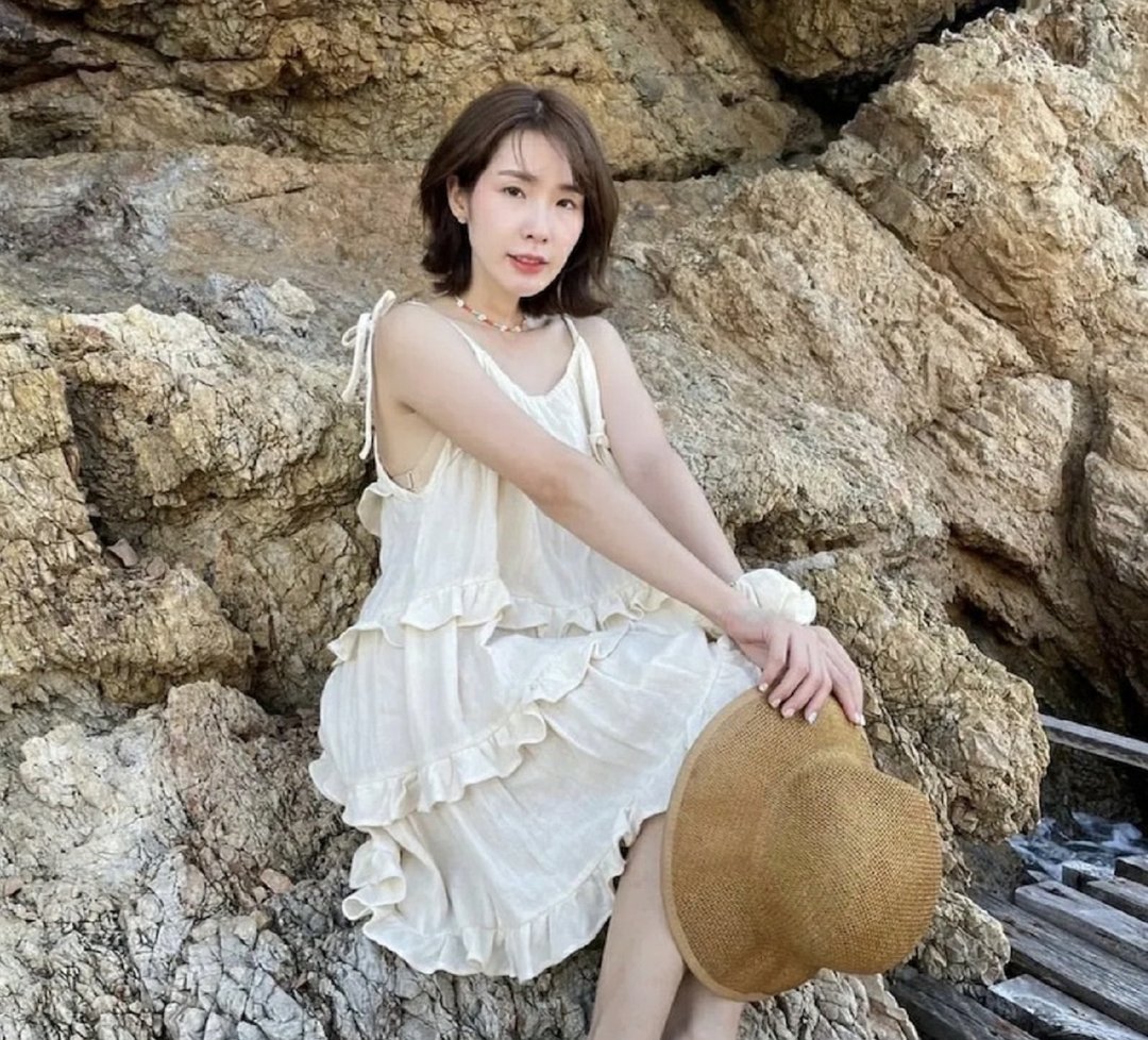【棉麻手工蓝染】吊带上衣连衣裙/洋裝小个子 两色 - 洋装/连衣裙 - 棉 白色