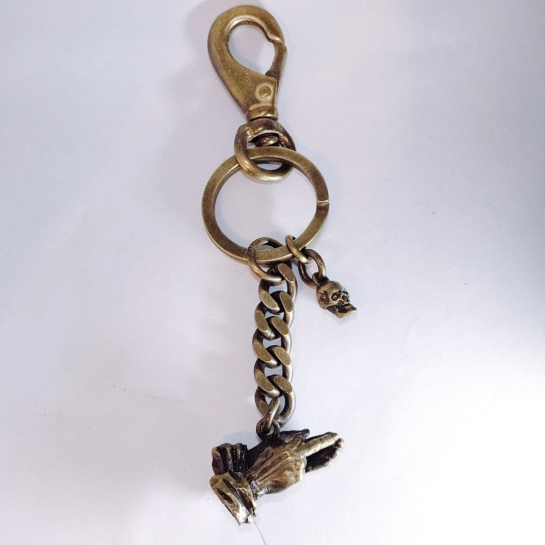 praying hands　keychain　brass　by　GRYPHON - 钥匙链/钥匙包 - 铜/黄铜 金色