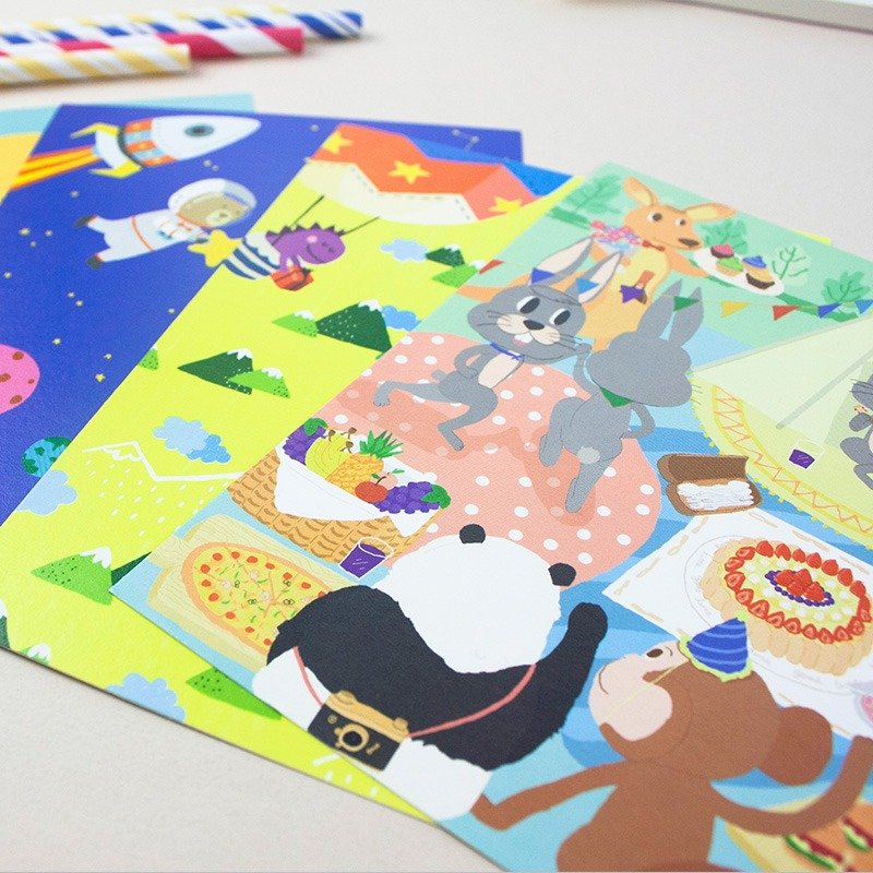 插画明信片/祝福卡片/留言卡/贺卡/手绘(直式) - 卡片/明信片 - 纸 