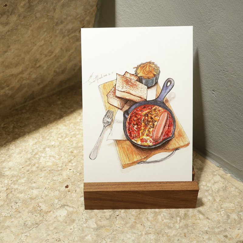 北非炖蛋－美食明信片/食物明信片/美食卡片/食物卡片 - 卡片/明信片 - 纸 红色