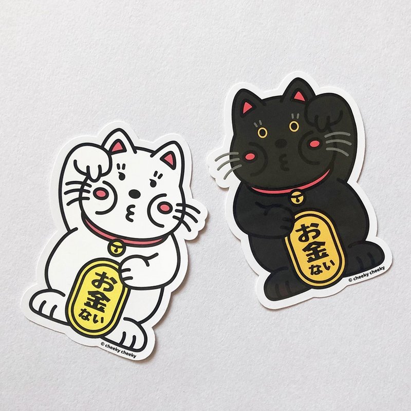 cheeky cheeky 厚面子 日本吉祥物 招财猫 PVC防水贴纸  行李箱 - 贴纸 - 纸 白色