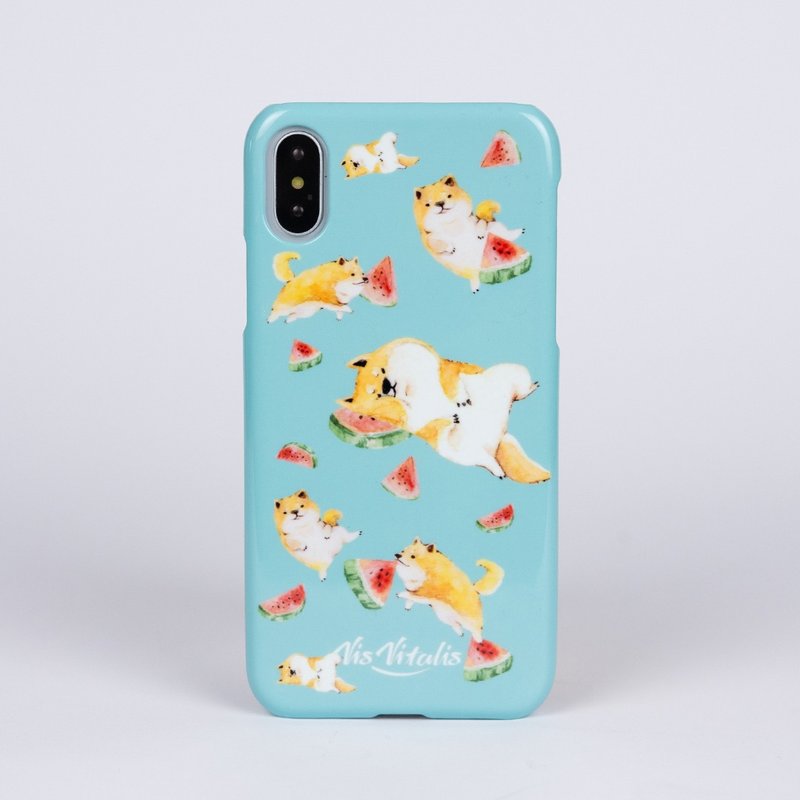 【果动系列 】 柴犬西瓜手机壳 - 手机壳/手机套 - 塑料 蓝色