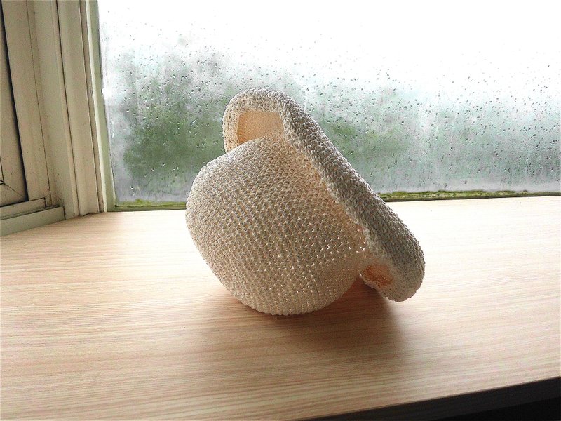 手作编织渔夫帽~ 米白卷卷帽 - 帽子 - 其他材质 