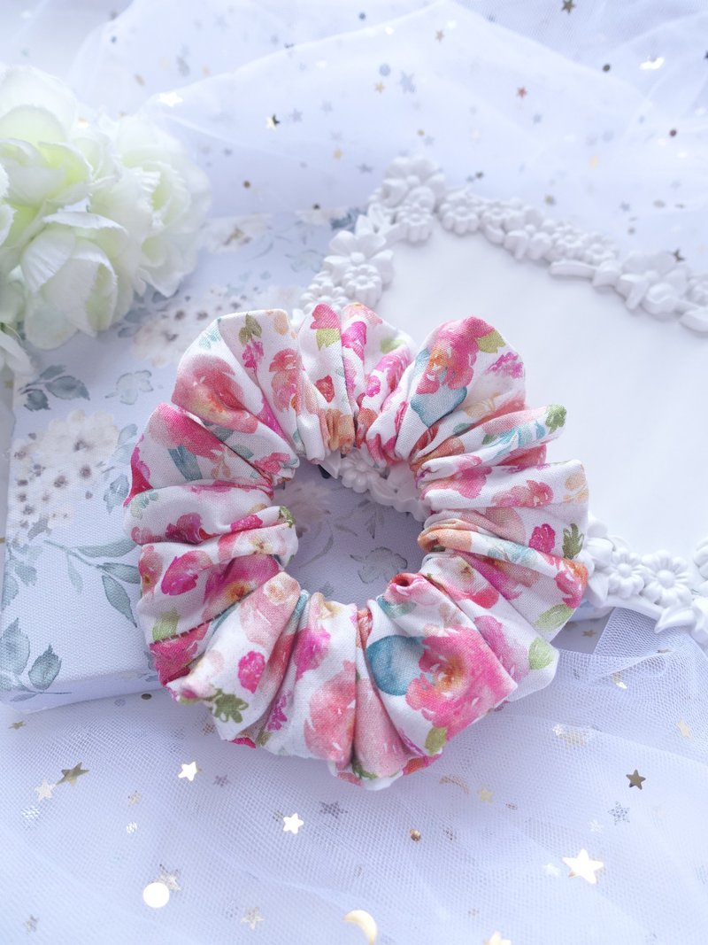 手作 甜甜圈发束 大肠发圈 发饰 。水彩碎花 - 发饰 - 棉．麻 