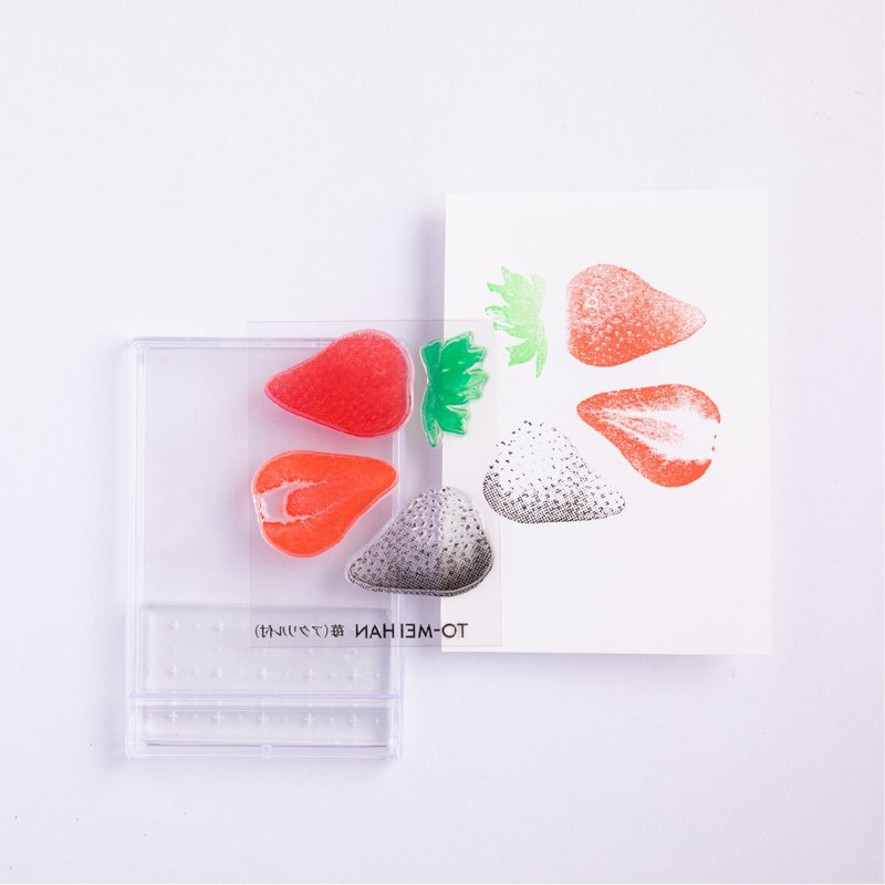 TO-MEHAN Strawberry with Acrylic - 多色透明邮票的超级再现 - 印章/印台 - 树脂 透明