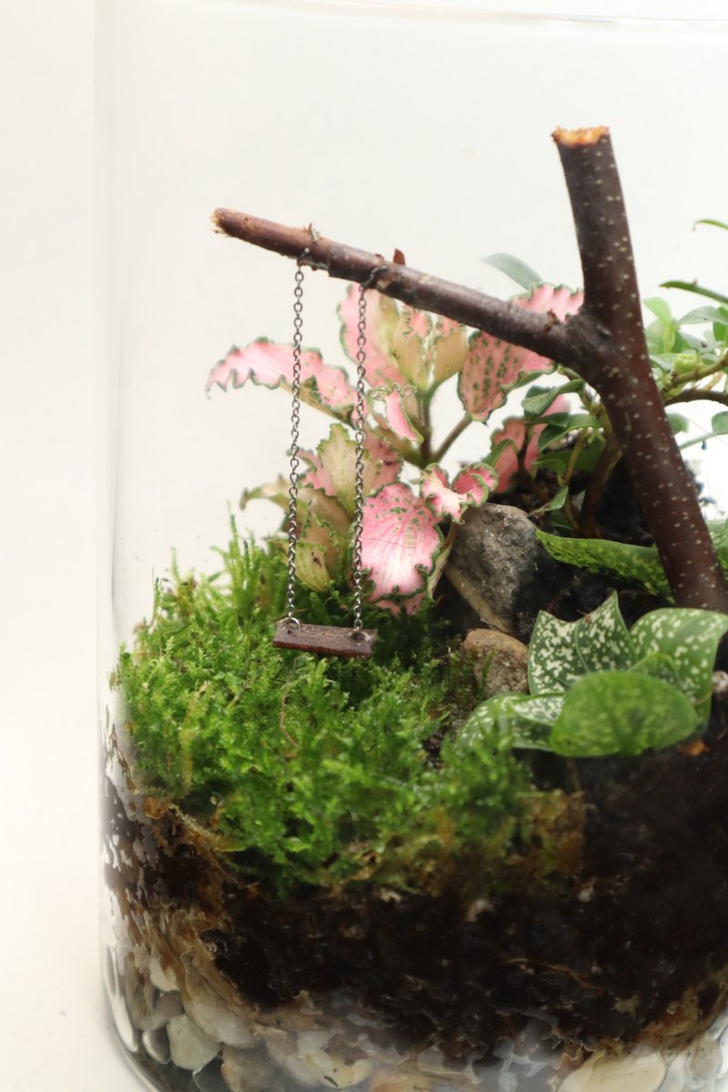 【微景观】童年之秋 - 苔藓组盆/公园/交换礼物/生日礼物 - 植栽/盆栽 - 玻璃 绿色