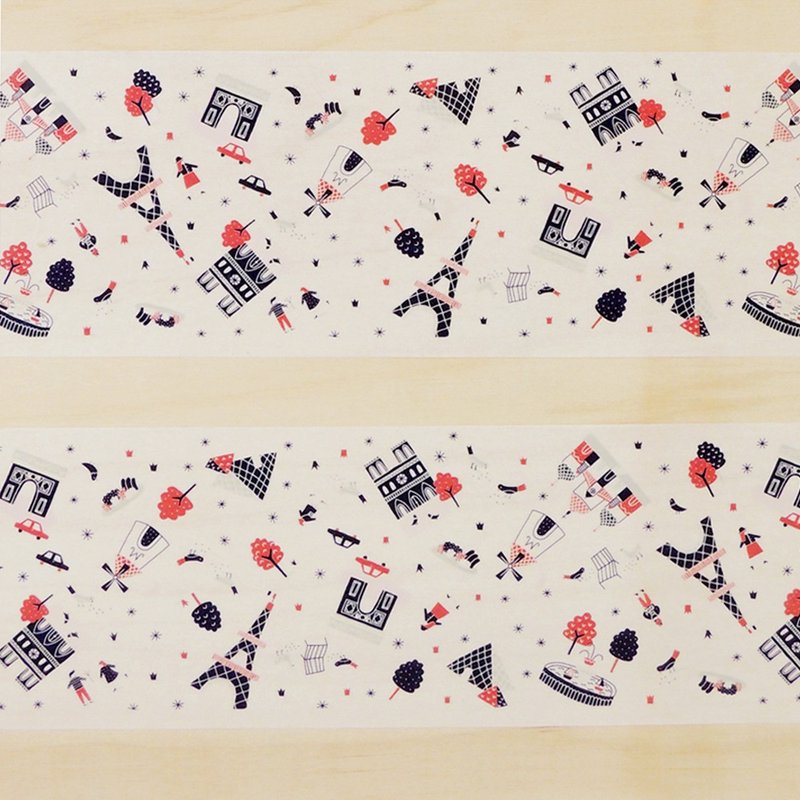 Aimez le style 野美鹿纸胶带-小巴黎 特大宽版 W:100mm <A05571> - 纸胶带 - 纸 多色