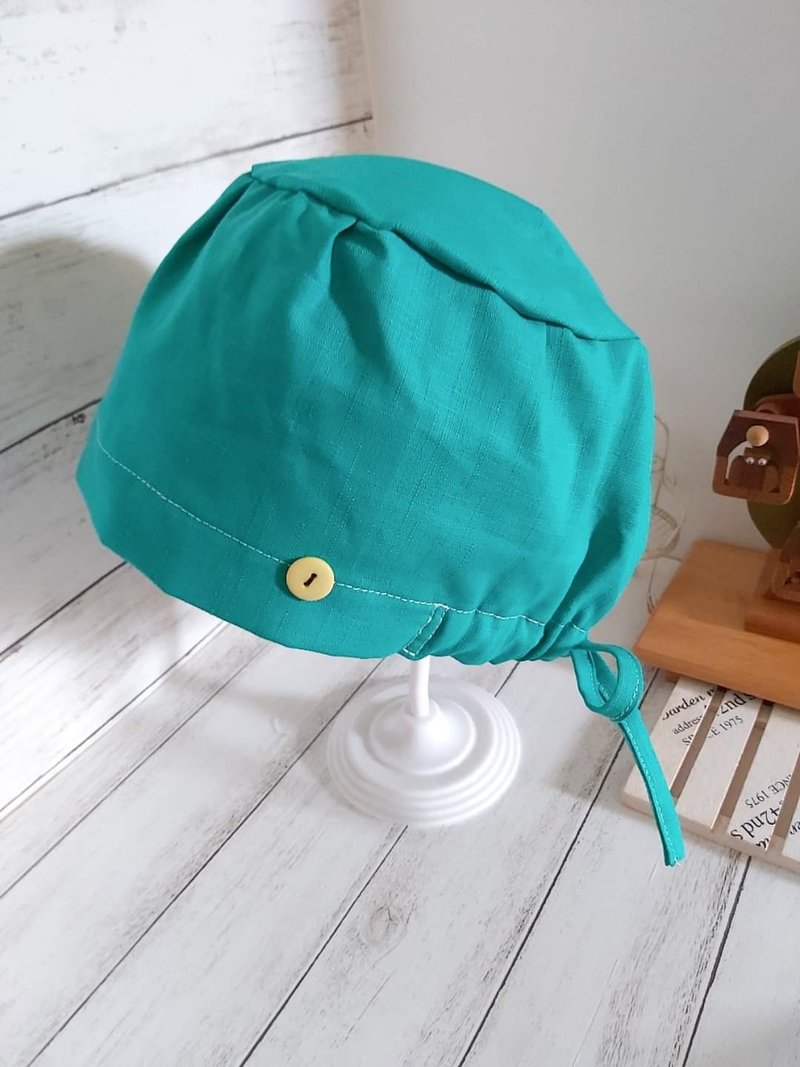 医护双层手术帽、工作帽、烘培帽 素面款蒂芬妮蓝 - 帽子 - 棉．麻 多色