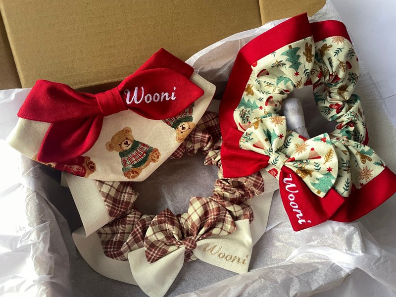 定制宠物圣诞领巾 圣诞礼盒组 Wooni Handmade - 领结/领巾 - 棉．麻 
