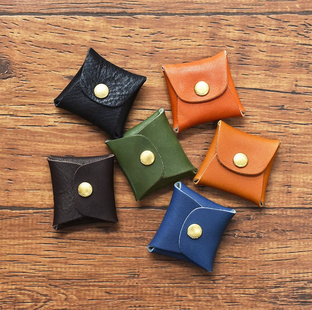 栃木皮革 方形零钱包 简约款 Coinpurse Accessorycase 日本制 - 零钱包 - 真皮 多色