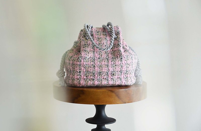 数量有限 Sakura Fancy Tweed 2way 海军包 也非常适合作为母亲节礼物 - 手提包/手提袋 - 棉．麻 粉红色