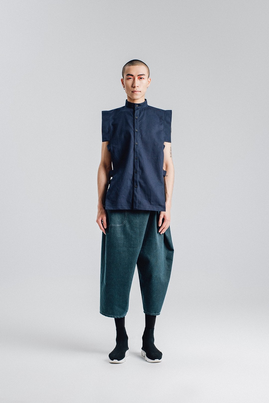 Alan Hu 2018S/S 武士背心 - 男装背心 - 棉．麻 蓝色