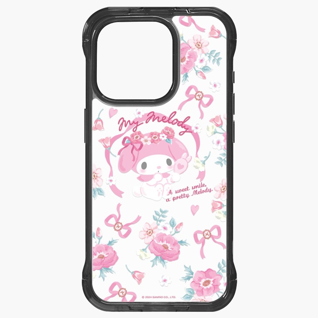 美乐蒂 小碎花懒人支架款【标准透黑】iPhone 16 15 14 Pro Max - 手机壳/手机套 - 其他材质 透明