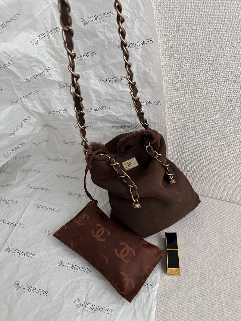 中古包 Chanel 香奈儿 特别款朱古力色Hobo/Crossbody - 侧背包/斜挎包 - 真皮 咖啡色