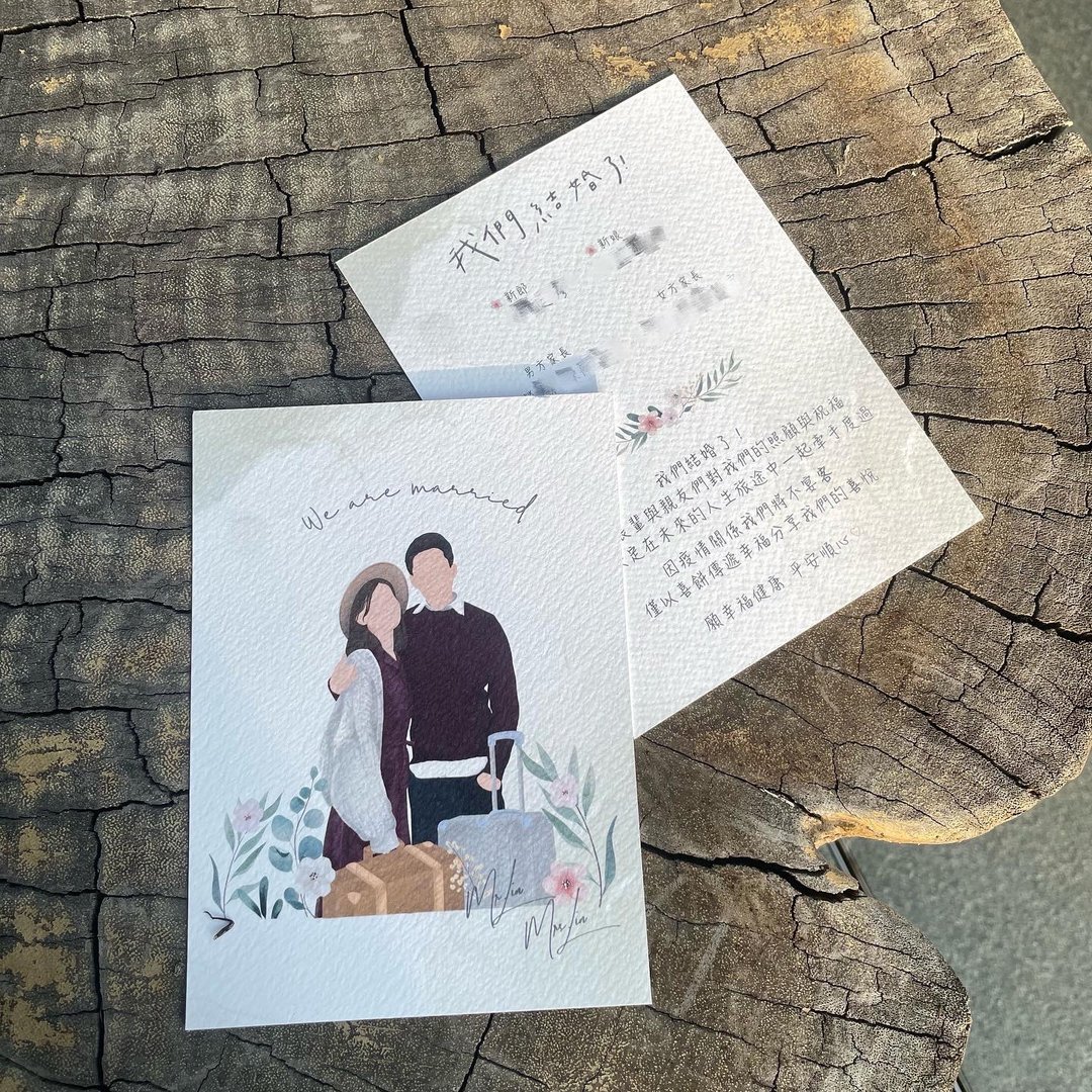 结婚书约/婚卡/喜帖/一卡多用 - 插画/绘画/写字 - 纸 白色