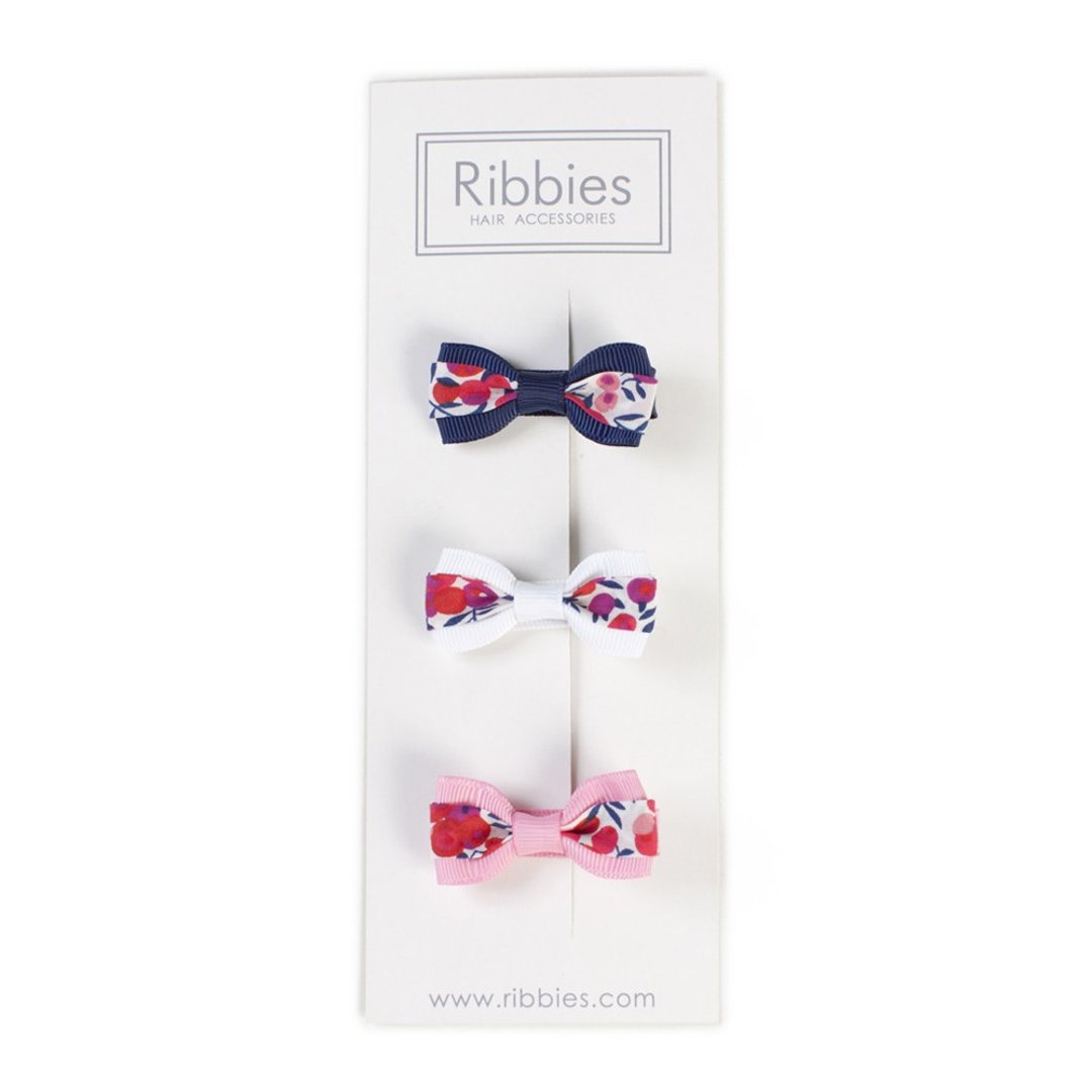 英国Ribbies 双色缎带蝴蝶结3入组-Blake - 发饰 - 聚酯纤维 