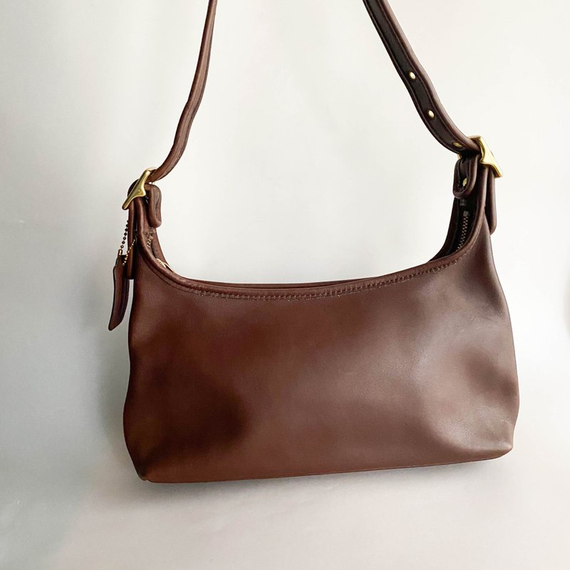 中古Coach│手提包│侧背包│腋下包│半月包│古着│Hobo - 手提包/手提袋 - 真皮 咖啡色