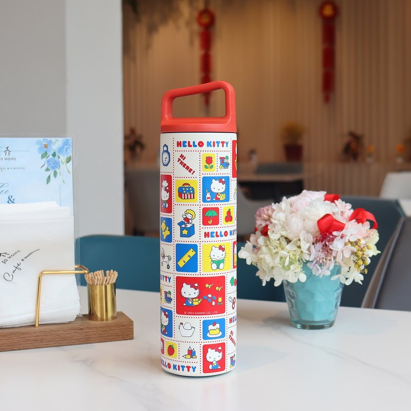 【HELLO KITTY】不锈钢真空提把保温杯660ml-经典款 - 保温瓶/保温杯 - 不锈钢 红色