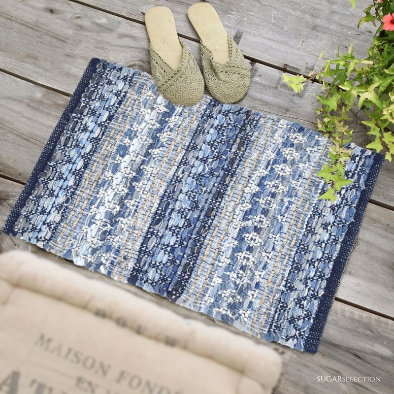 湛蓝海水地垫/日本地毯/脚踏垫/室内/居家布置 - 地垫/地毯 - 棉．麻 