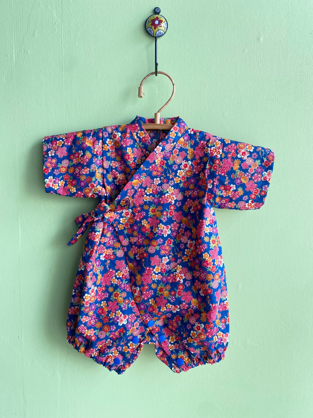 Baby jinbei Japanese baby jinbei 80cm - 满月礼盒 - 棉 蓝色