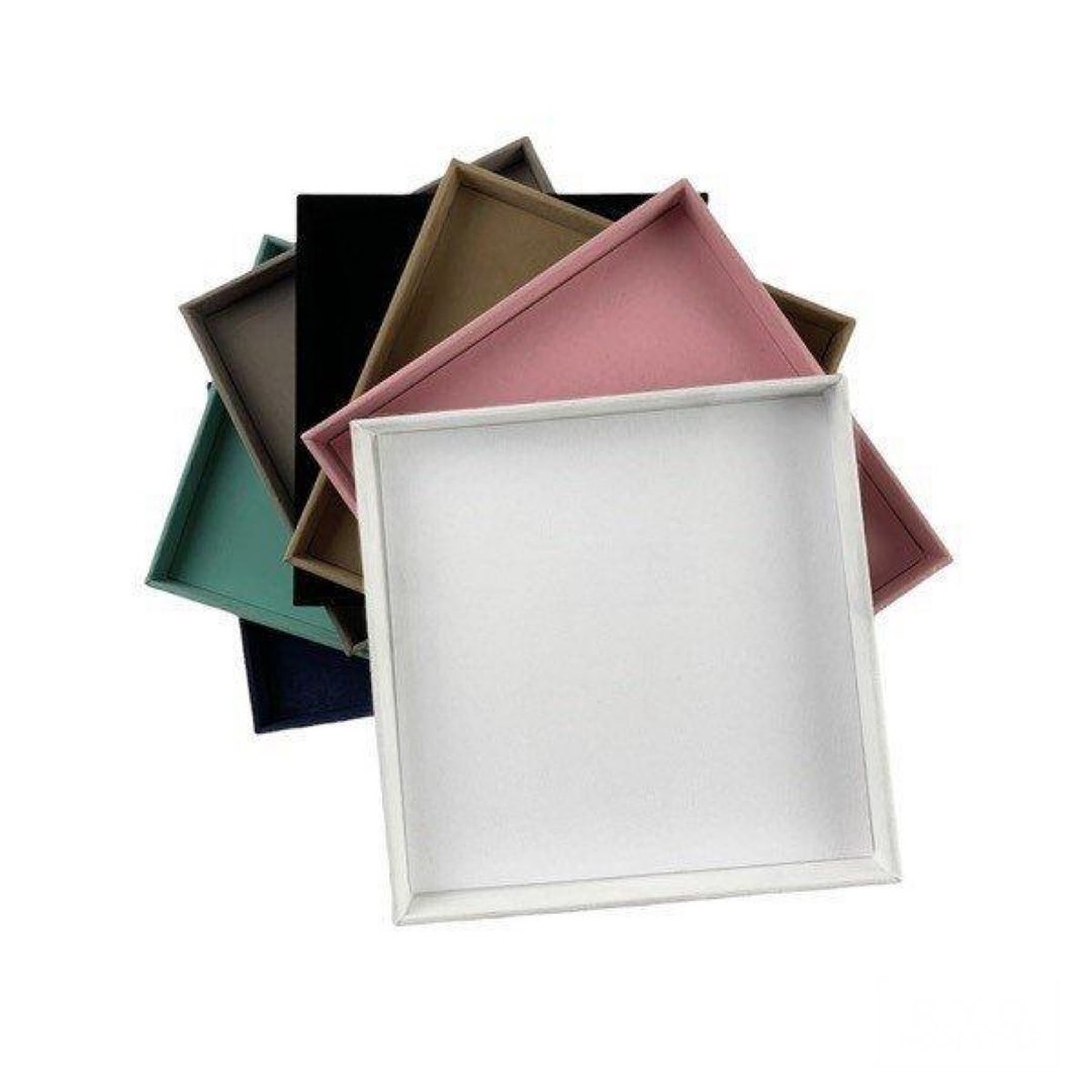 Square Tray Square Fashionable Miscellaneous Goods Display Tray S - 收纳用品 - 棉 白色