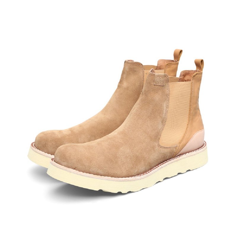 切尔西靴 大地色系 麂皮手 工靴马丁 - 男款靴子 - 聚酯纤维 橘色
