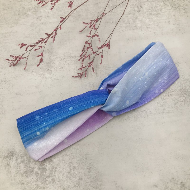交叉发带【时光隧道】紫色 - 发带/发箍 - 棉．麻 紫色