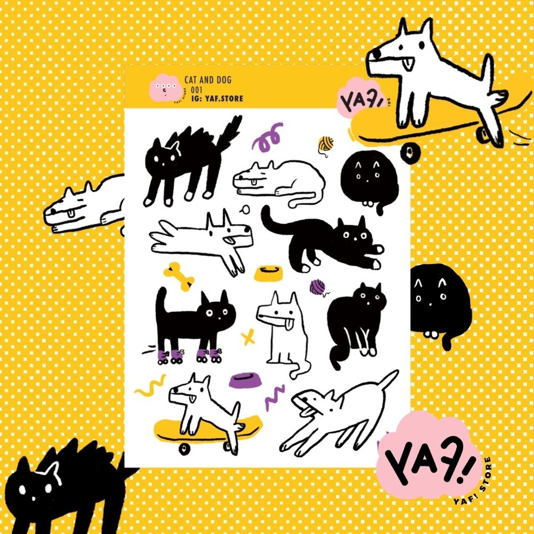 猫狗贴纸 - 贴纸 - 防水材质 