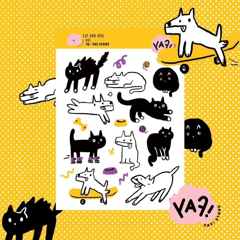 猫狗贴纸 - 贴纸 - 防水材质 