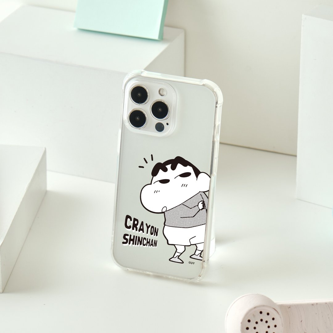 蜡笔小新害羞躲藏全气囊防摔iPhone手机壳 - 手机壳/手机套 - 塑料 透明