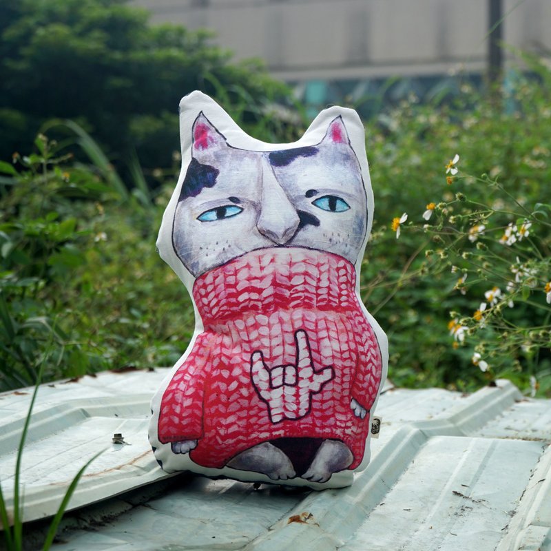 浪浪抱枕 X 静坐系列 * LOVE CAT - 枕头/抱枕 - 纸 