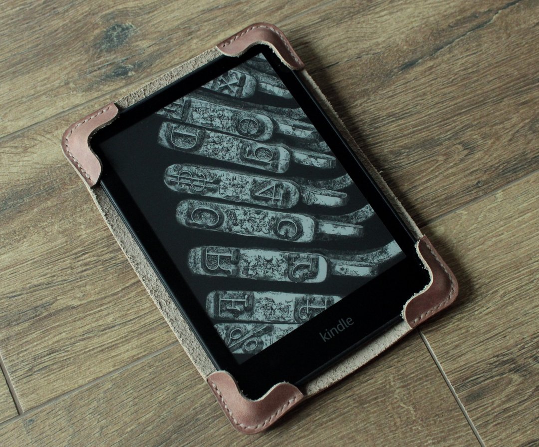 简单的 Kindle Paperwhite 保护套，带表带保护套，米色 Kindle 保护套，电子阅读器保护套 - 平板/电脑保护壳 - 真皮 卡其色