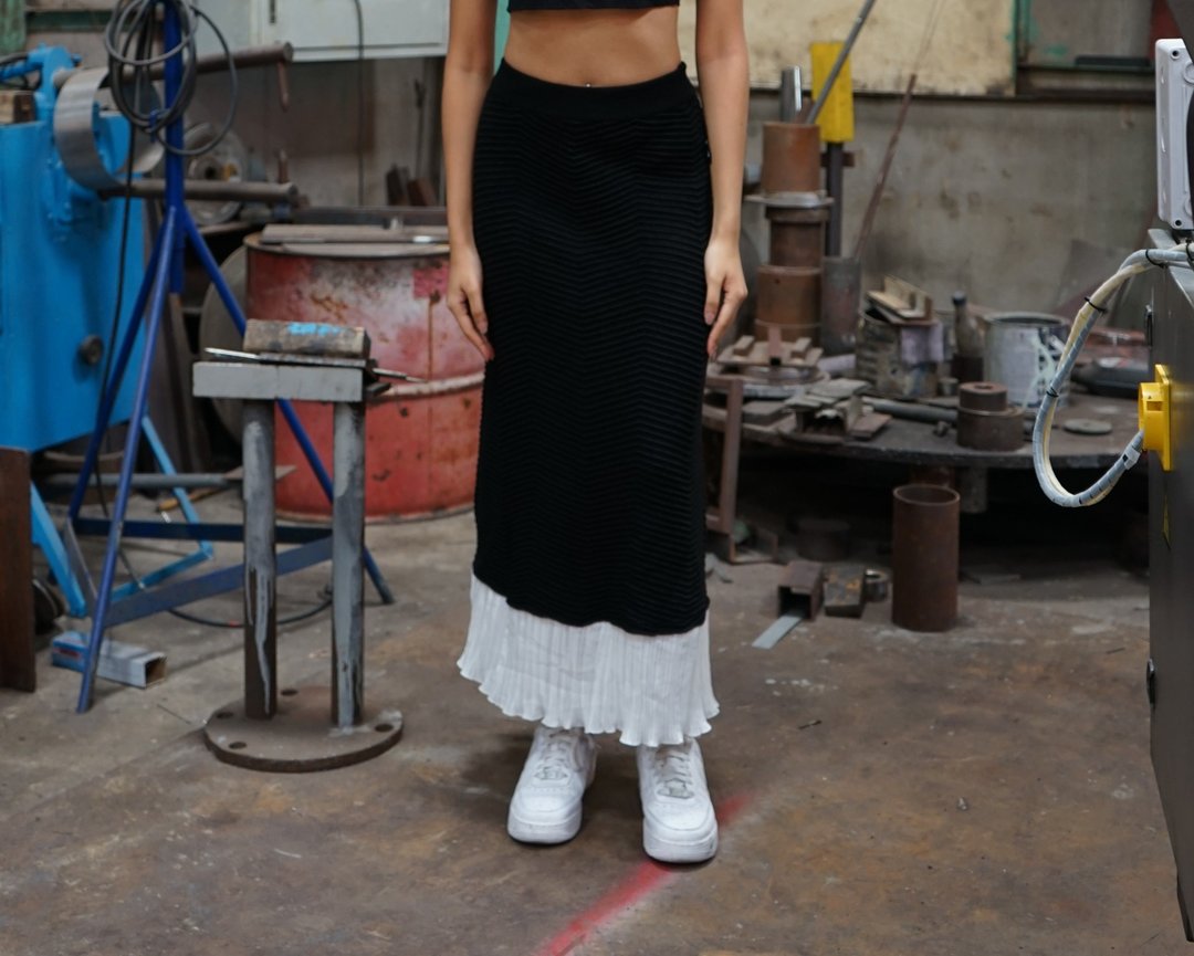 Black White Skirt_Deckmethailand - 裙子 - 棉 
