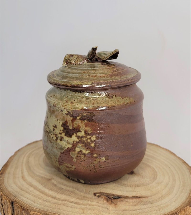 柴烧茶叶罐 柴烧茶仓 绞胎茶叶罐  柴烧食品罐 - 茶具/茶杯 - 陶 