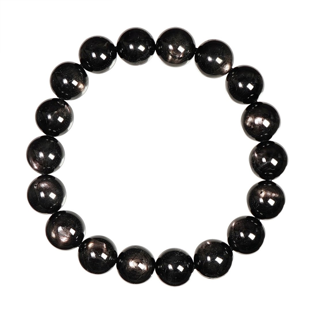 【正佳珠宝】金运石 猫眼黑银线 10.8-11.2mm 金运石手珠 - 手链/手环 - 半宝石 多色