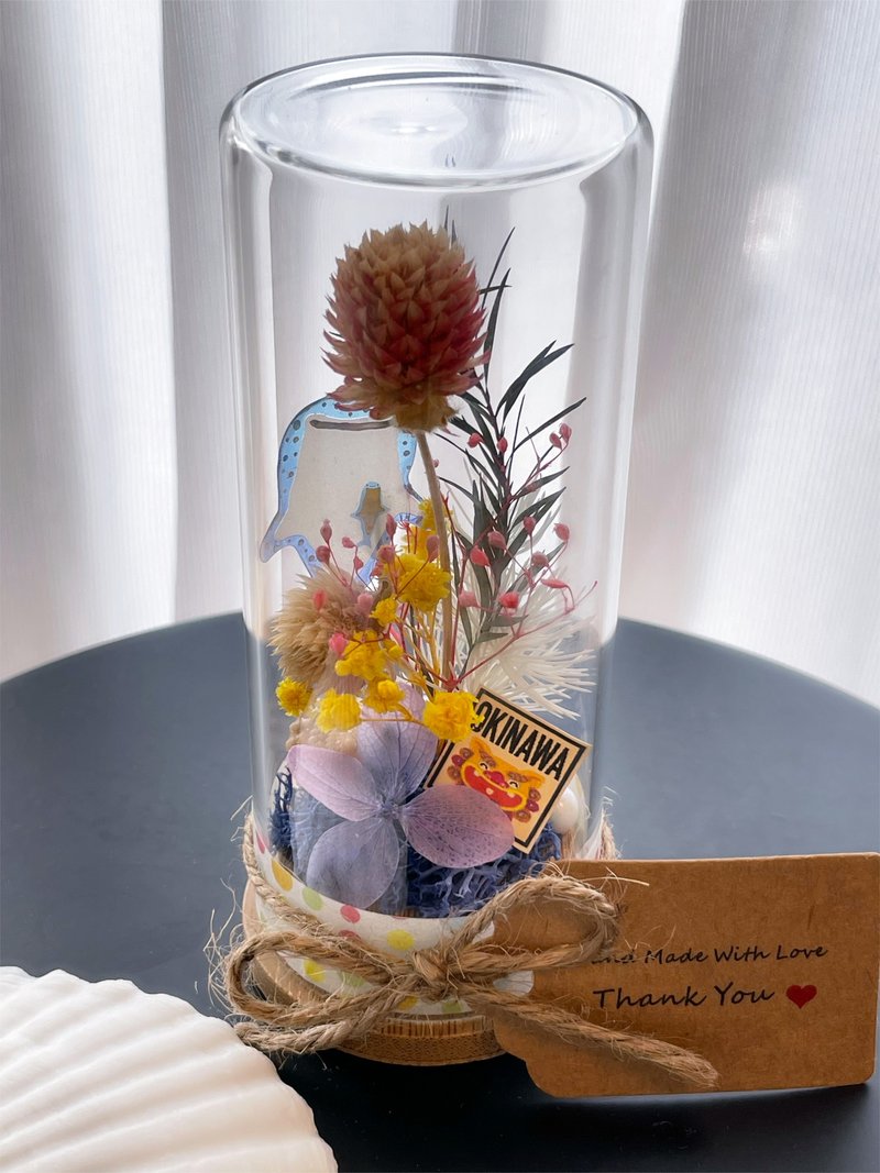 永生花玻璃瓶装饰 - 摆饰 - 植物．花 橘色