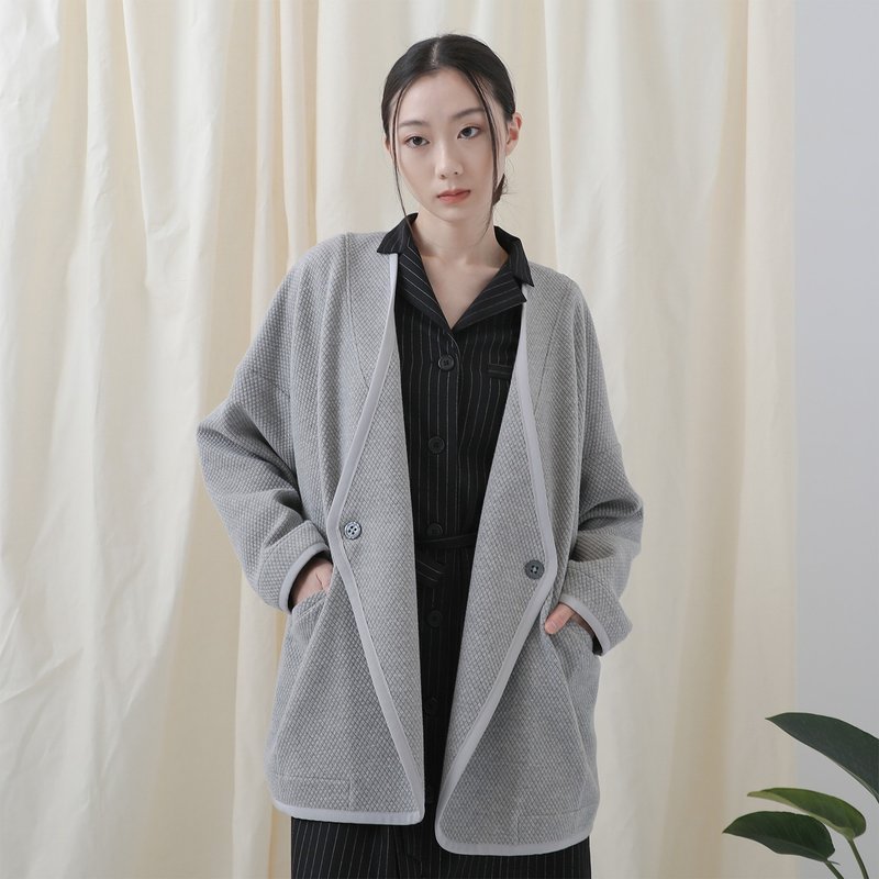 Weixin_维新褶片外套_22AF304_灰 - 女装休闲/机能外套 - 聚酯纤维 灰色