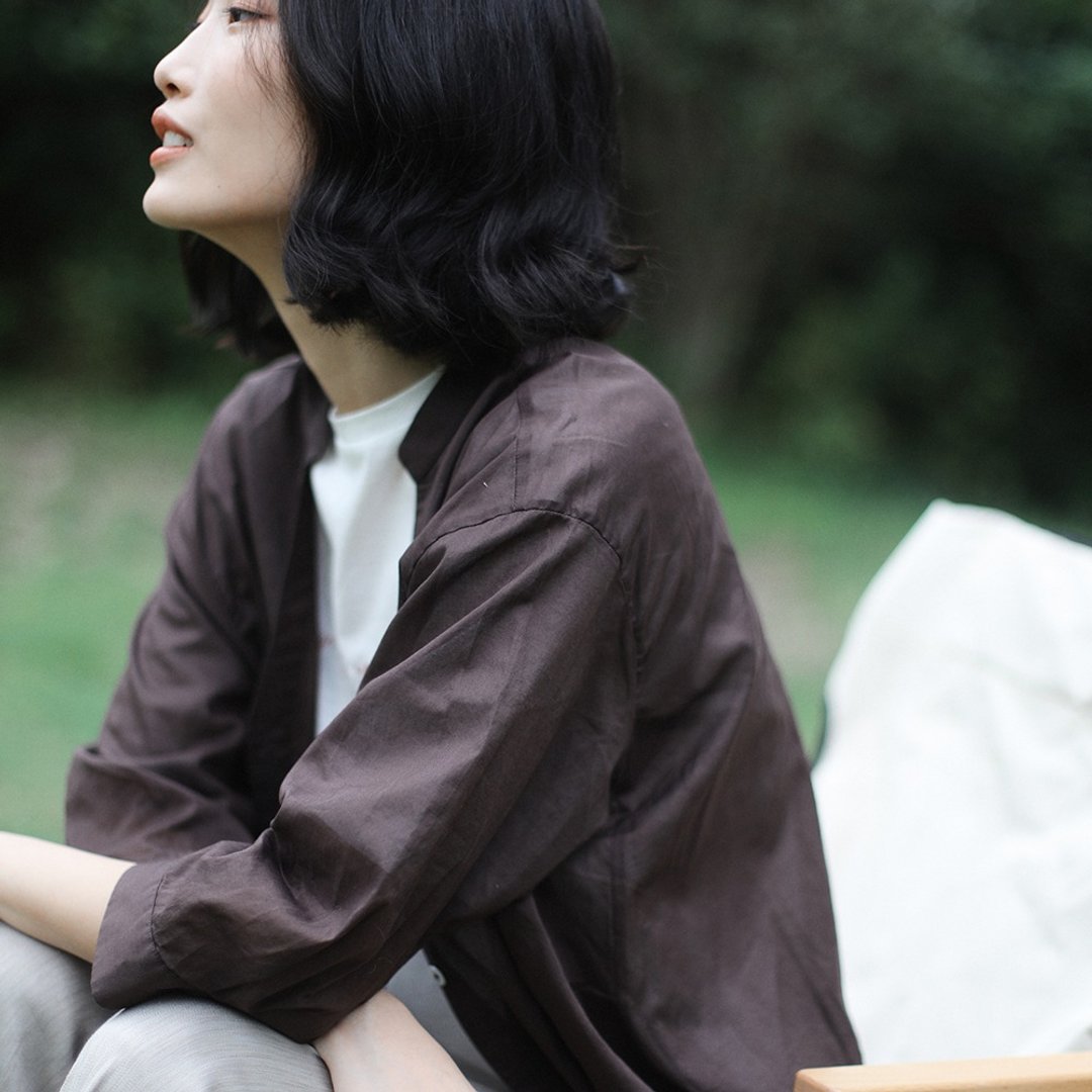 KOOW  轻薄防晒衫 廓形剪裁百搭衬衫连衣裙 空调衫 - 女装衬衫 - 棉．麻 