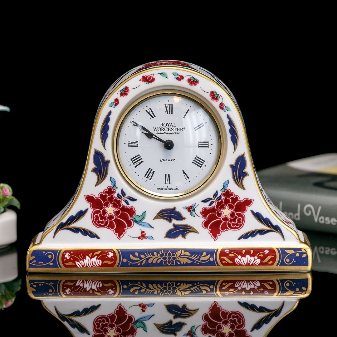 【皇家御制】Royal Worcester 1994摄政王花卉骨瓷座钟时钟 - 时钟/闹钟 - 瓷 