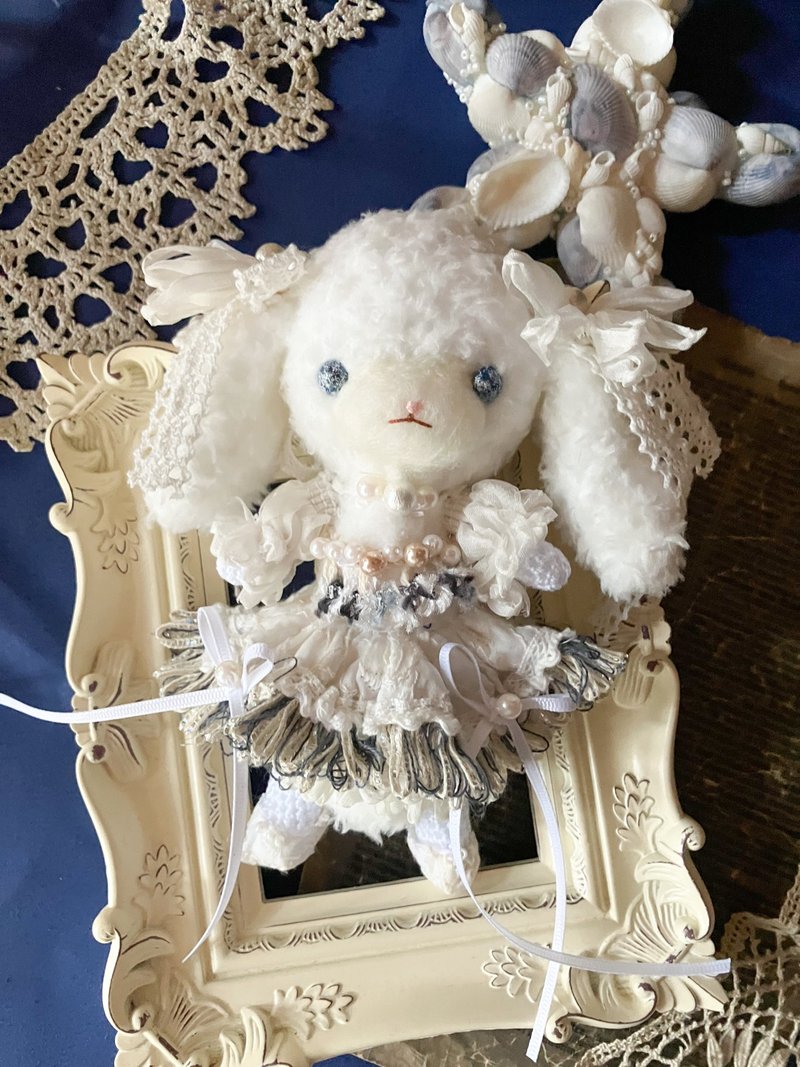 海洋舞者 - 水母裙 Amigurumi 娃娃 - 玩偶/公仔 - 羊毛 白色