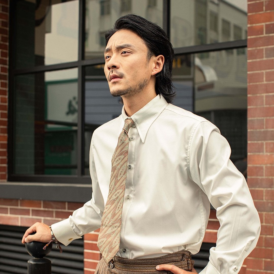 SOARIN英伦复古抗皱纹理商务衬衫(2437C319) - 男装衬衫 - 棉 白色