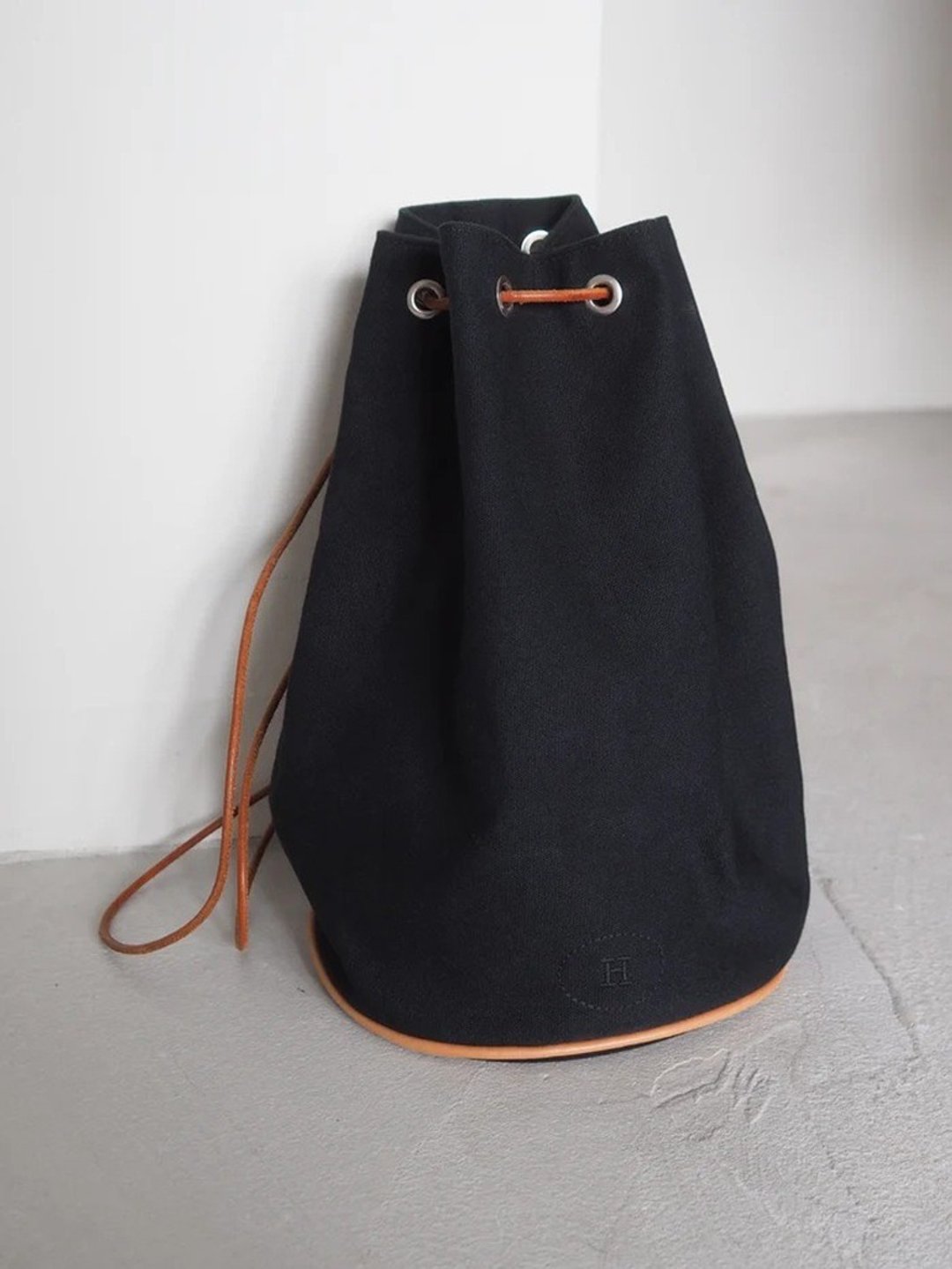 HERMÈS Polochon Mimile Backpack 爱马仕 波士顿米米尔 后背包 海军蓝 米白 古着 - 后背包/双肩包 - 棉 蓝色