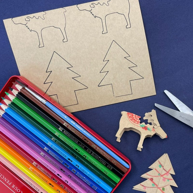 【创意DIY】圣诞创意手工DIY礼包 手绘模型 材料组合包 创意绘画 - 插画/绘画/写字 - 纸 