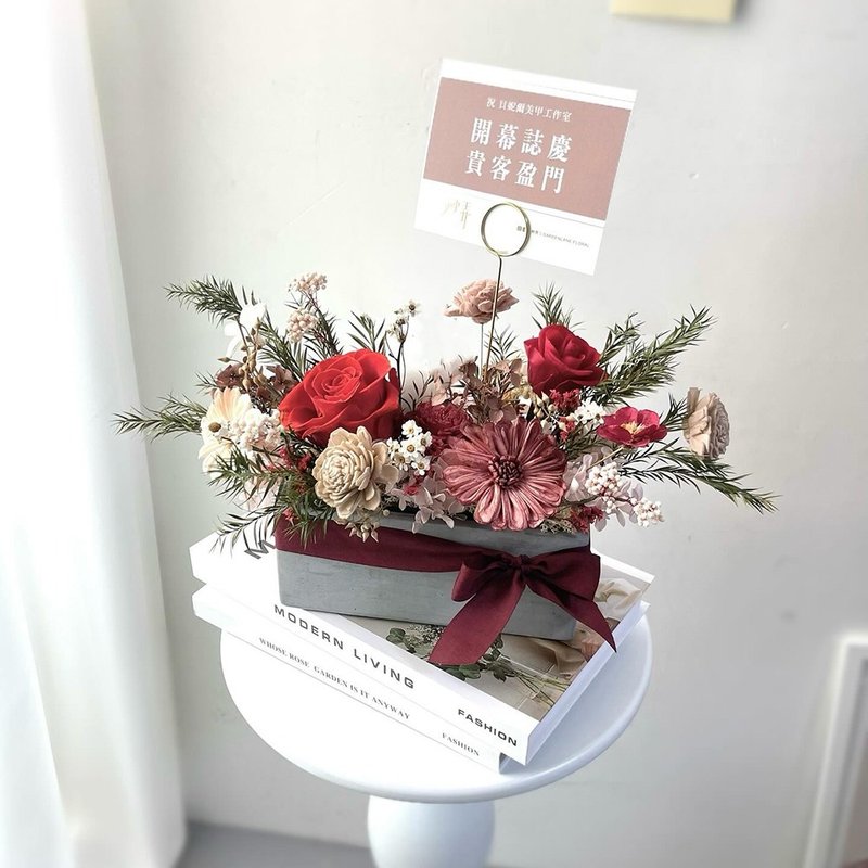 【艹弄Garden Lane Floral】水泥长盆不凋花礼 - 干燥花/捧花 - 植物．花 