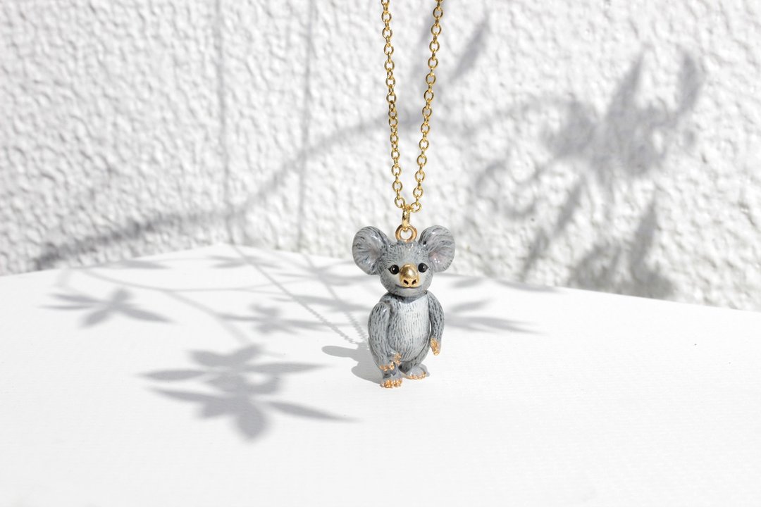 Luca Koala Necklace - 项链 - 铜/黄铜 灰色
