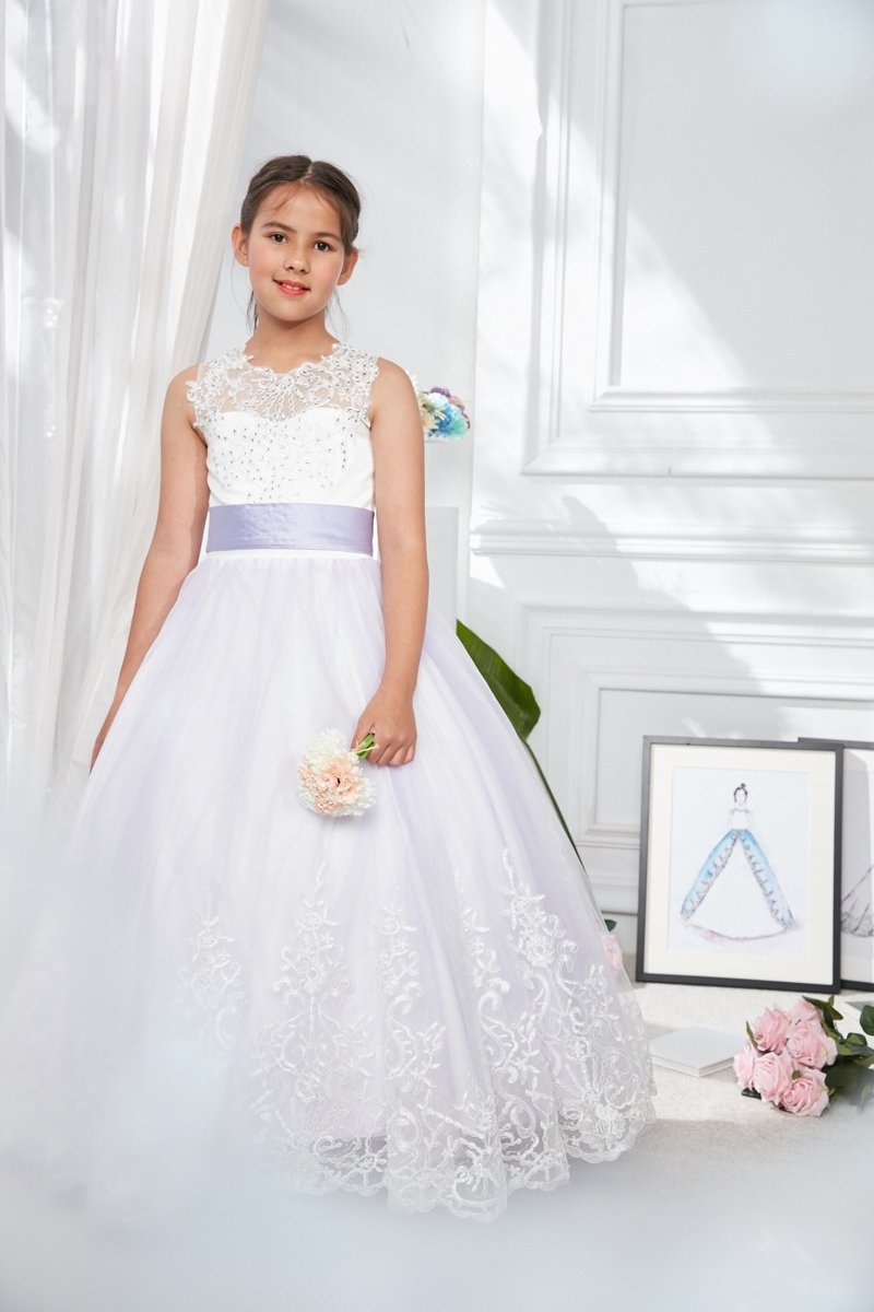 梦幻礼服系列-普罗旺斯纯净之光 - 童装礼服/连衣裙 - 聚酯纤维 紫色