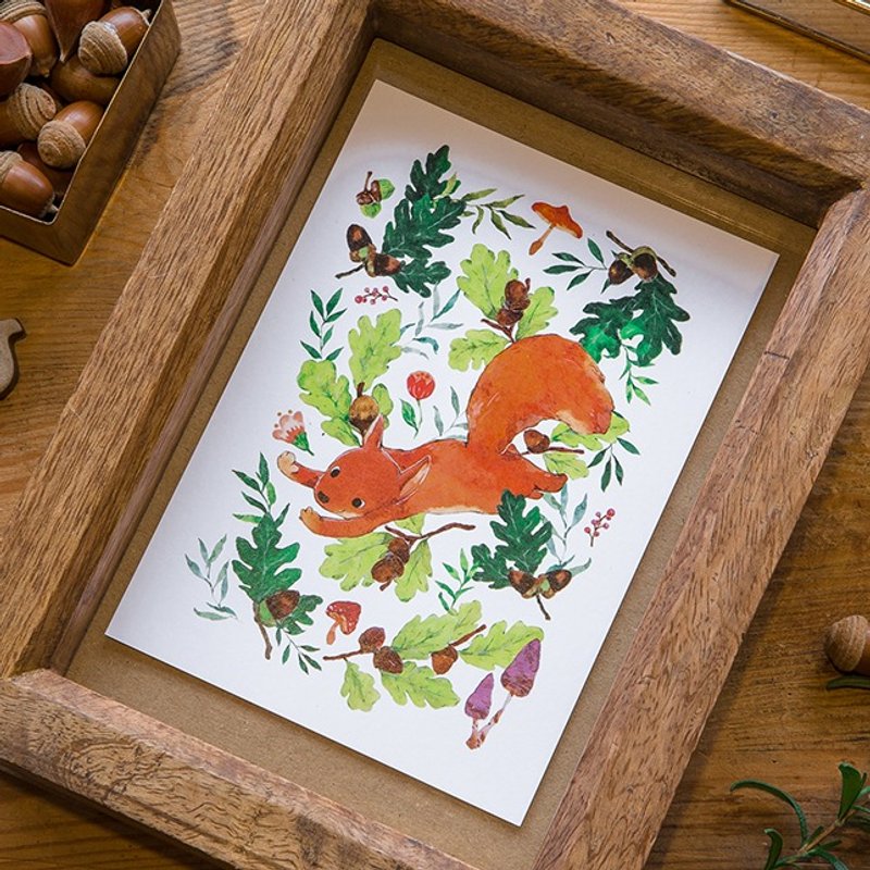 “跳跃的松鼠”小动物明信片 - 卡片/明信片 - 纸 橘色