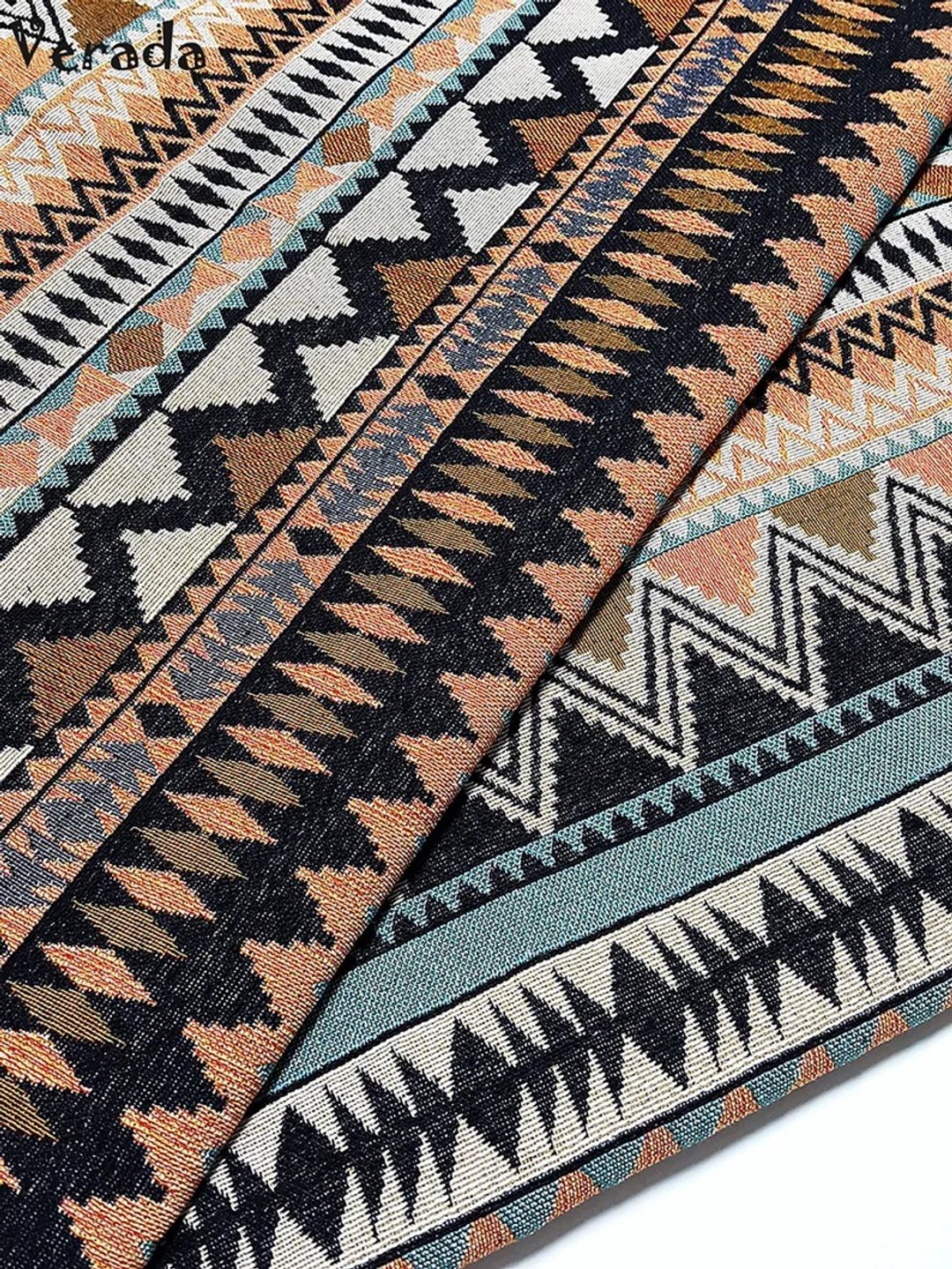 Multi-color Tribal Fabric Thai Woven Fabric Craft Supplies Textile 1/2 yard - 编织/刺绣/羊毛毡/裁缝 - 其他材质 多色
