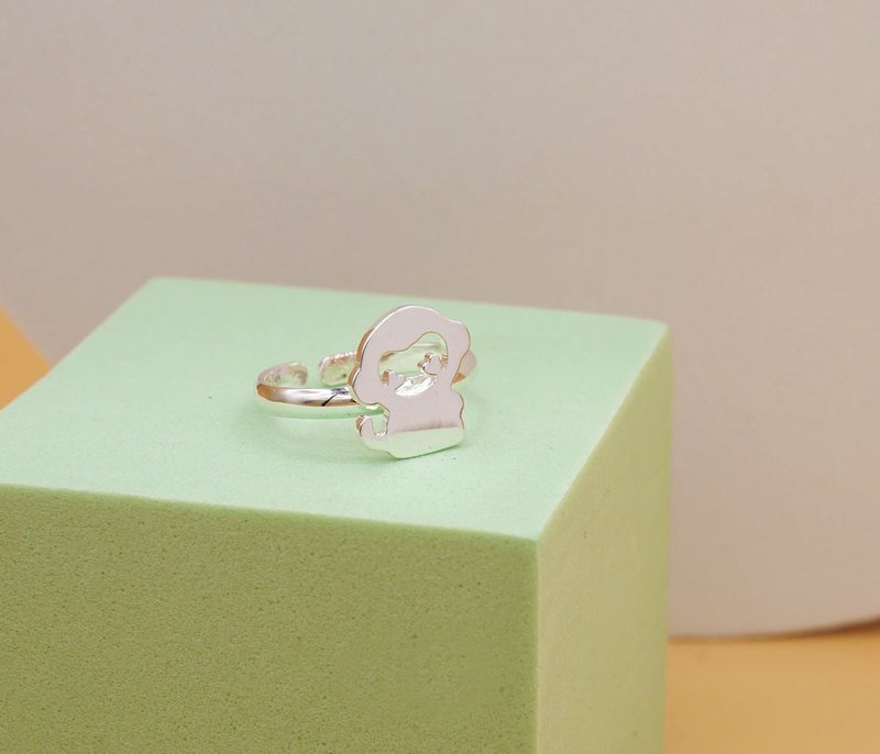 Handmade Little Monkey Ring - silver plated on brass Little Me by CASO jewelry - 戒指 - 其他金属 银色